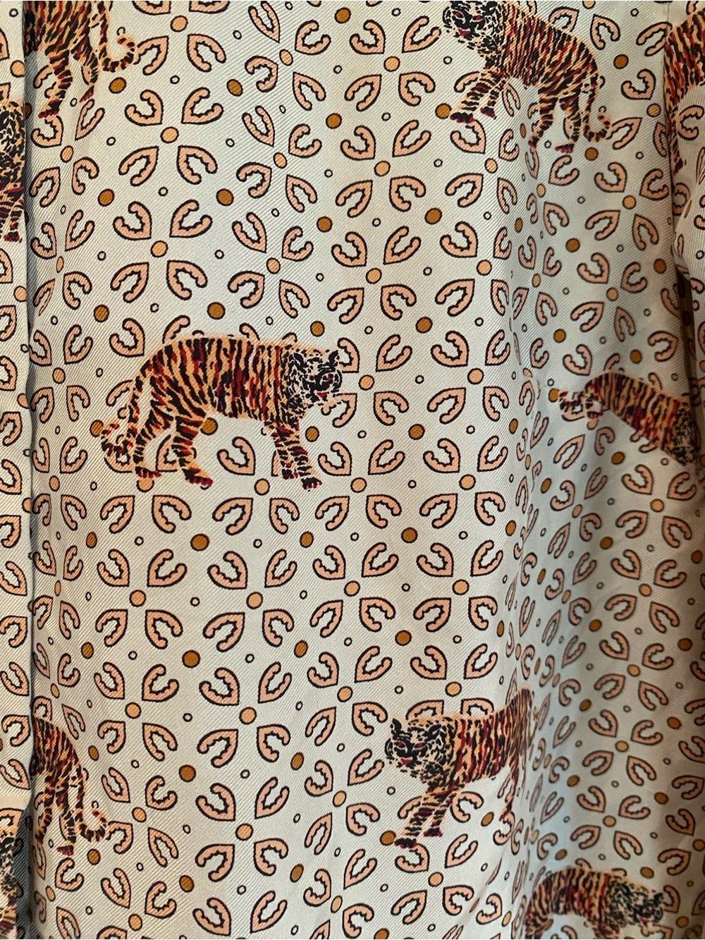 J.Crew Collection silk-twill button-up shirt in roaming tiger print - Picture 4 of 8